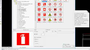 A fire extinguisher symbol or signaling is made in a top view that is used on evacuation routes, whether in office areas; Cadprofi Architectural Creating Safety And Evacuation Plans Youtube