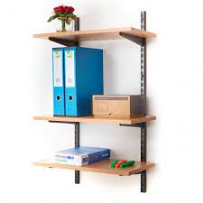Office Wall Mounted Shelving Kits In Black 600mm Wide Beech Shelves Office Education From Bigdug Uk Homfa children wall bookcase kids shelves wooden book display stand organizer white.