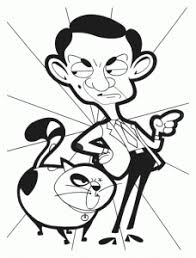 Scrapper, the secondary antagonist of this coloring page shows mr. Mr Bean Free Printable Coloring Pages For Kids