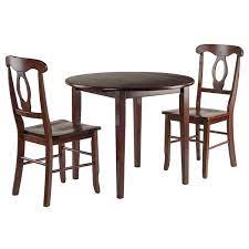 Winsome harrington drop leaf table with two 29 cushion seat stools, walnut (94361): Winsome Wood Clayton 3 Piece Drop Leaf Table With 2 Chairs 94388 Rona