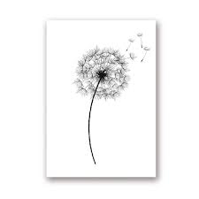 Black and white pictures of flowers to print. Botanical Dandelion Wall Art Print Black White Flower Wall Picture Scandinavian Minimalist Poster Art Canvas Painting Home Decor Painting Calligraphy Aliexpress