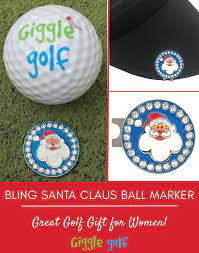 Santa Claus Bling Golf Ball Marker With Hat Clip Great Christmas Golf Gift For Women Giggle Golf Fun Golf Accessories For Wome Golf Gifts Ball Markers Golf