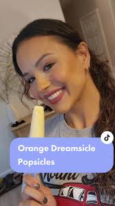 🍊🍭 Orange Dreamsicle Popsicles 🧚‍♀️ 1 1/2 cup orange juice 1 cup Plain  or Vanilla Greek yogurt 1/4 cup honey 1 1/2 tsp vanilla 🍭Add all of your  ingredients to a blender and blend for about 30 seconds. ...