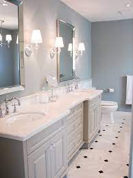 But you don't have to spend a fortune to create this stylish look. Cambria Countertops Keystone Granite And Tile Gray Bathroom Decor Trendy Bathroom Blue Bathroom