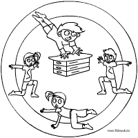 Die Sport Mandalaseite Im Kidsweb De Turnen Mit Kindern Kinderturnen Mandalas Kinder