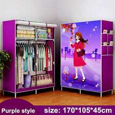 Jika gantungan baju dipasang di tempat yang tepat, lalu ruang di sekitar gantungan baju dan hanger ditata sedemikian rupa, maka kamu bisa saja mengabaikan pos pembelian lemari dalam daftar belanja rumahmu. Lemari Pakaian Kain Rakitan Diy Motif Lucu 170 X 105 X 45 Cm Purple Jakartanotebook Com