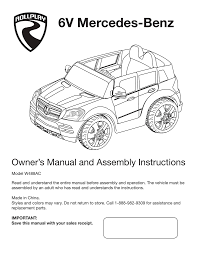 While you steer, your little one can enjoy preset music or tunes streamed through an aux cord. 6v Mercedes Benz Owner S Manual And Assembly Instructions Manualzz