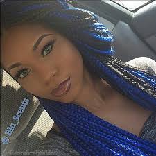 Black And Blue Box Braids Box Braids With Blue Highlights Pretty Hair Styles Box Braids Hairstyles Braided Hairstyles For Black Women