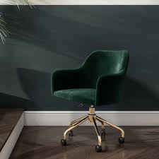 Chair rail moulding adds an elegant and finished touch to any space. Green Velvet Office Swivel Chair With Gold Base Marley Furniture123