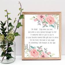 Floral Baby Shower Guest Sign Wait Stop Here You See Baby Etsy Baby Shower Guest Bridal Shower Guest Book Sign Baby Shower Guest Book