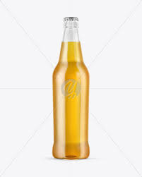 330ml Clear Glass Lager Beer Bottle Mockup In Bottle Mockups On Yellow Images Object Mockups