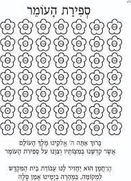 Sefirat Haomer Chart Hebrew School Chart Pentecost