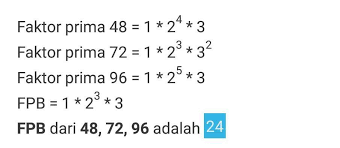Faktor persekutuan terbesar dari 32 dan 96 adalah. Fpb Dari 48 72 Dan 96 Adalah Brainly Co Id