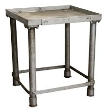 Metal table legs, cool metal table bases, industrial, farmhouse, custom sizes. Reclaimed Used Gray Industrial Metal Table Olde Good Things