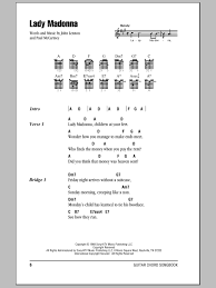 Lady Madonna Sheet Music The Beatles Guitar Chords Lyrics