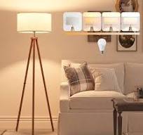 LiteHistory Wood Tripod Floor Lamps for Living Room, Bedroom ...