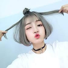 Różowa peruka damska nitki osobowość krótkie włosy fryzura piękna naturalna  głowa gruszki puszysta czerwona (kolor : Zielone drewno len ash) :  Amazon.pl: Uroda