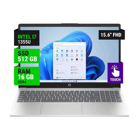 Notebook HP 15-FD0127DX 15.6" FHD Intel Core I7 1355U 16GB Ram 512GB SSD -  Touch Screen - Maximus Gaming Hardware