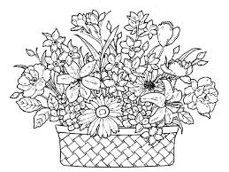 Kids who love flowers will enjoy filling colors in the in this pretty mandala. A Basket Of Flowers Full Of Beautiful Flowers Coloring Pages Best Place To Color