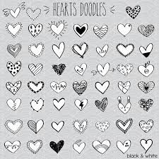 Hearts Outline Clip Art Hand Drawn Romance Vector Doodles Etsy Heart Clip Art Heart Doodle Heart Hands Drawing