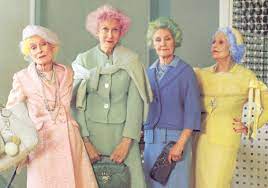 Style Idols Colorful Old Ladies Fashion Cotton Candy Hair Old Women