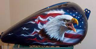 Eagle On A Harley Tank Motorbike Art Custom Paint Motorcycle Motorcycle Painting