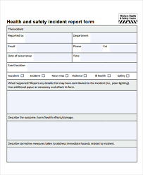 It is highly important for employers to take heed of the events imparted by the employees in case of an accident at work. Health And Safety Incident Report Form Template 9 Templates Example Templates Example Incident Report Health And Safety Incident Report Form