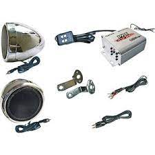 Pyle Plmca10 Motorcycle Two 3 Inch Speakers 100 Watt All Terrain Weatherproof Speaker And Amplifier Sound System Handlebar Mount Fm Radio For Atv Snowmo Ipod Speakers Speaker Kits Speaker