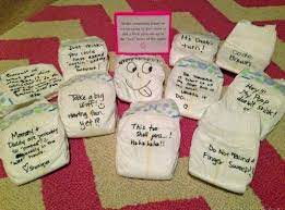 Diaper Notes For Mom And Dad Warning We Used Sharpie Markers And Our Friends Just Advise Regalos De Baby Shower Boy Baby Shower Ideas Temas De Baby Shower