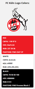 Simple bottle opener in the style if the 1. Fc Koln Team Colors Hex Rgb Cmyk Pantone Color Codes Of Sports Teams