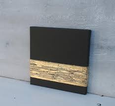 Abstract Black And Gold Acrylic Painting Gold Leaf Black Gift For Christmas Abstract Painting Usa Canada Acrylic Contemporary Art Impasto Original Gold Painting Prasent Painted Leaves Gold Acrylic Paint Gold Leaf