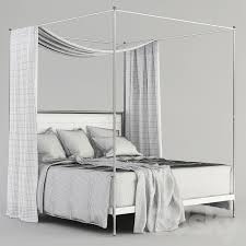 French style panel bed by restoration hardware. 3d Models Bed Rh 19th With French Iron Canopy Bed