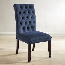 Slender Velvety Silhouette Elegant Rolled Back With Plush Hand Tufting Graceful Cabriole Legs Dining Chairs Blue Velvet Dining Chairs Velvet Dining Chairs