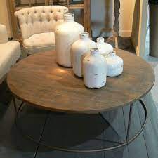 soldes table basse decoclico table basse ronde en bois et metal cercle hanjel soldes bons plans ventes pas cher com table basse ronde table basse table basse ronde bois