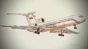 Russian Crashed Airliner Tupelov Tu 154 Drawing Timelapse Drawing
