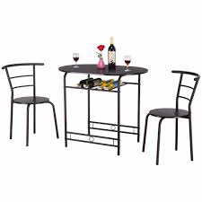 This cool bar table has an industrial look and will make a distinctive addition to your kitchen or dining room. 3pcs Home Kitchen Bistro Pub Dining Table 2 Chairs Set Dinner Furniture Desk Us Dining Sets Home Garden