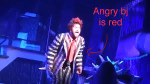 This is a medley concert at universal studios performed by beetlejuice, frankenstein and his bride, dracula, the wolfman, and bj's cheerleaders hip and hop. Beetleboose Beetlejuice Anger Musicals