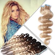 It is lighter than hair extensions with clips. Wavy Tape In Hair Extensions 100g 40pcs 100 Human Hair Body Wave 24 I Ninthavenue Europe