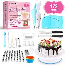 Amazon Com Buddy Pro Cake Decorating Supplies 172 Pieces Baking Supplies Kit Beginner Baking T Cake Decorating Supplies Cake Decorating Kits Cake Decorating