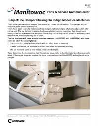 Ice should be off the evaporator. Ice Damper Sticking On Indigo Model Ice Machines Manitowoc Ice