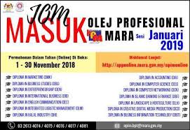 Garis panduan klik disini semakan keputusan permohonan kemasukan ke program asasi kolej mara (km) sesi 2021/2022. Peluang Menyambung Kolej Profesional Mara Indera Mahkota Facebook