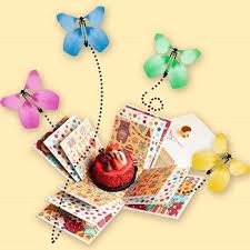 Birthday Party In A Box Delivery Cake Explosion Gift Box Birthday Explosion Box Birthday Cake Gift Butterfly Birthday Cards