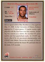 Balarama holness announced today he'll compete for the city's top job under the banner of his new before that, he was a football safety who won a grey cup with the montreal alouettes in 2010. Steven Holness Gallery Trading Card Database