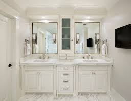 Center Console Cabinet Transitional Bathroom Allwood Construction Master Bathroom Vanity White Master Bathroom Master Bathroom Design