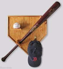 Sports Home Plate Wood Oak Baseball Bat Hat Cap Display Case For Uniform Jersey Haus Dekoration Haus Dekor Einrichten Und Wohnen