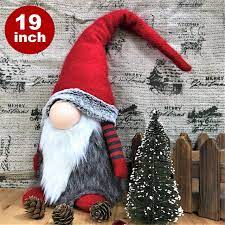 Christmas plush gnome hanging doll party decor gift xmas tree pendant ornament. Christmas Gnome Decorations Nordic Gnome Tomte 19 Inch Large Scandinavian Santa Decor Handmade Swedish Elf Plush Doll Easter Gnome Decorations For Home Office And Shop Color Red White And Grey Buy