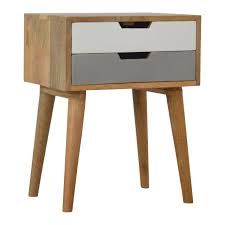 Wipe excess glue off bare wood for stained. Grey And White Solid Wood Bedside Table