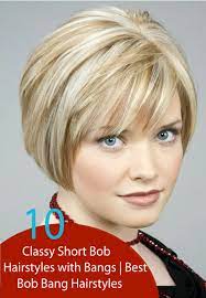 If You Are Looking For Some Classic Short Bob Hairstyles With Bangs You Are In Right Place Short Hair With Layers Thick Hair Styles Blonde Hair With Highlights