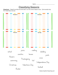 Maybe you would like to learn more about one of these? Classifying Seasons Worksheet Have Fun Teaching