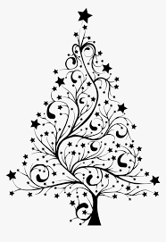 With one click use it easily.<br>in this page you can download an image png (portable network graphics) contains hd decorated christmas tree outline black silhouette png isolated, no background with high quality, you will help you to not lose your time to. Starry Christmas Tree Silhouette Clip Arts Christmas Tree Black And White Hd Png Download Kindpng